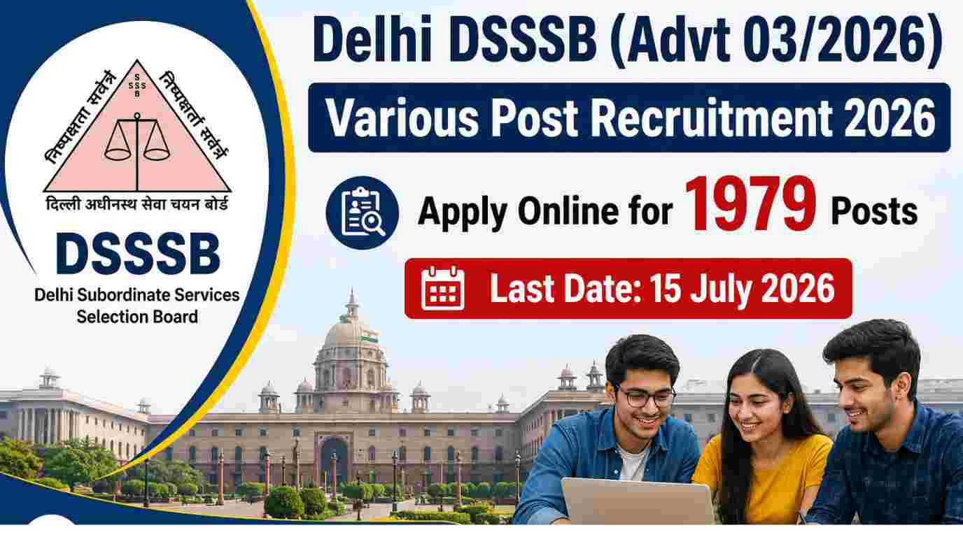 Delhi DSSSB (Advt 03/2026) Various Post Recruitment 2026 Notification Out for 1979 Vacancies, Apply Online